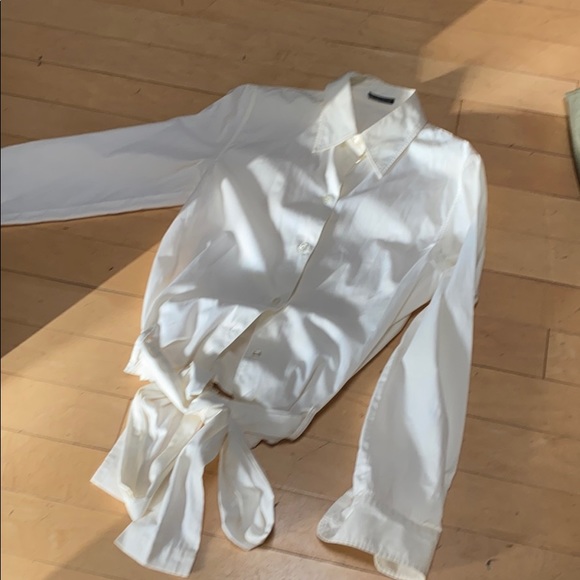 COPY - Ann Demuelemeester white shirt with self t… - Picture 7 of 13